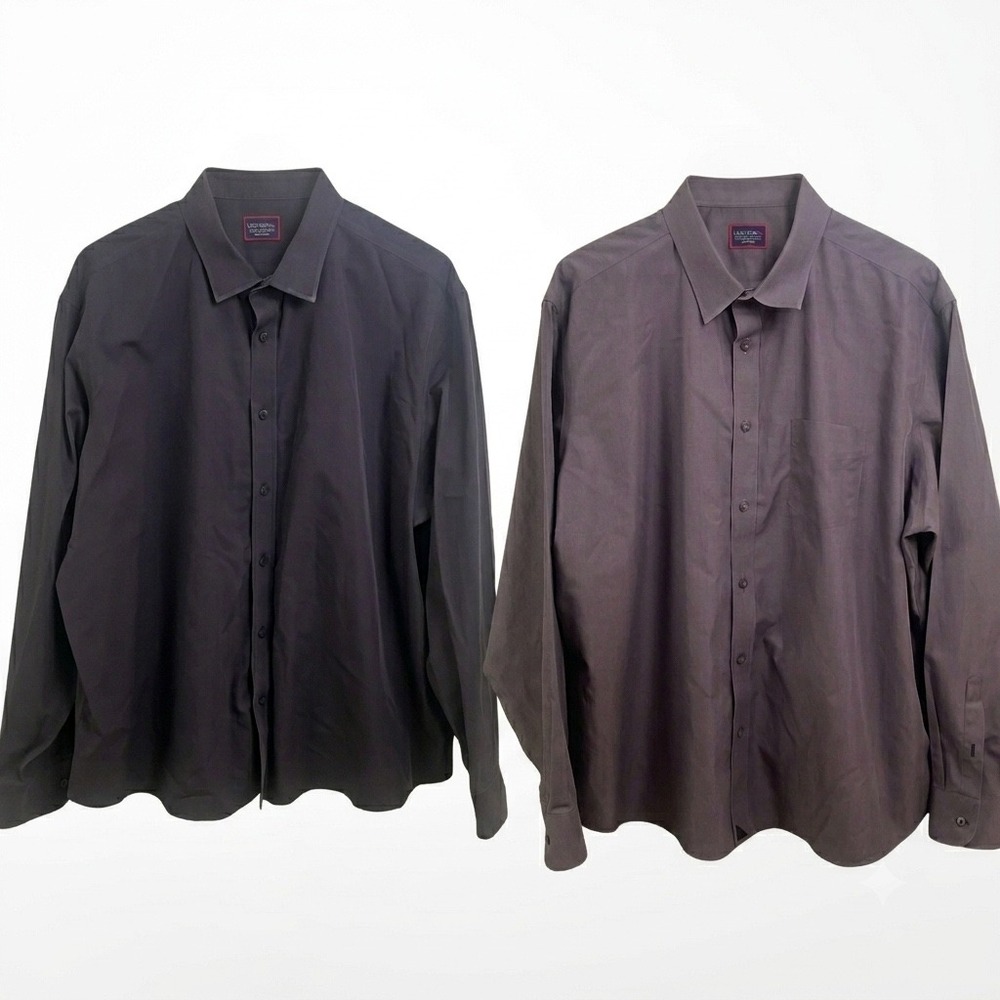 Pair Untuckit Black Sangiovese Relaxed Wrinkle Free Long Sleeve Button Shirt XXL